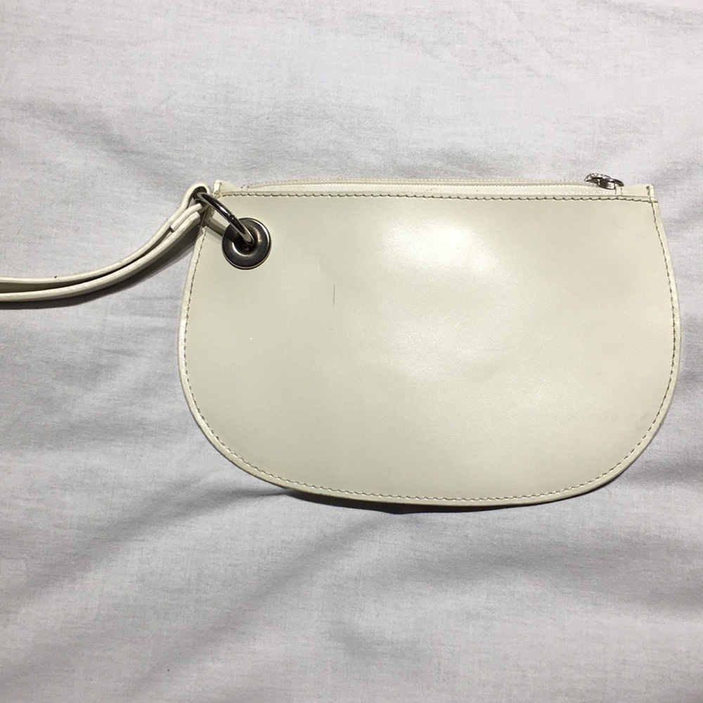 Danier white/cream leather pouch/wristlet
